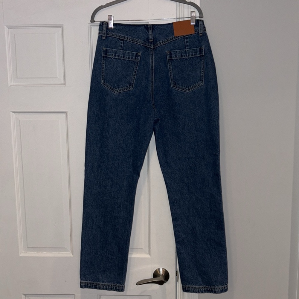 Princess Polly Gyoke Hi Rise Straight Leg Jeans Size 8 Dark Wash - Picture 7 of 15